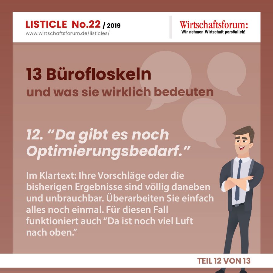 13 Bürofloskeln und was sie wirklich bedeuten - Wirtschaftsforum Listicle 13 Bürofloskeln und was sie wirklich bedeuten - Wirtschaftsforum Listicle