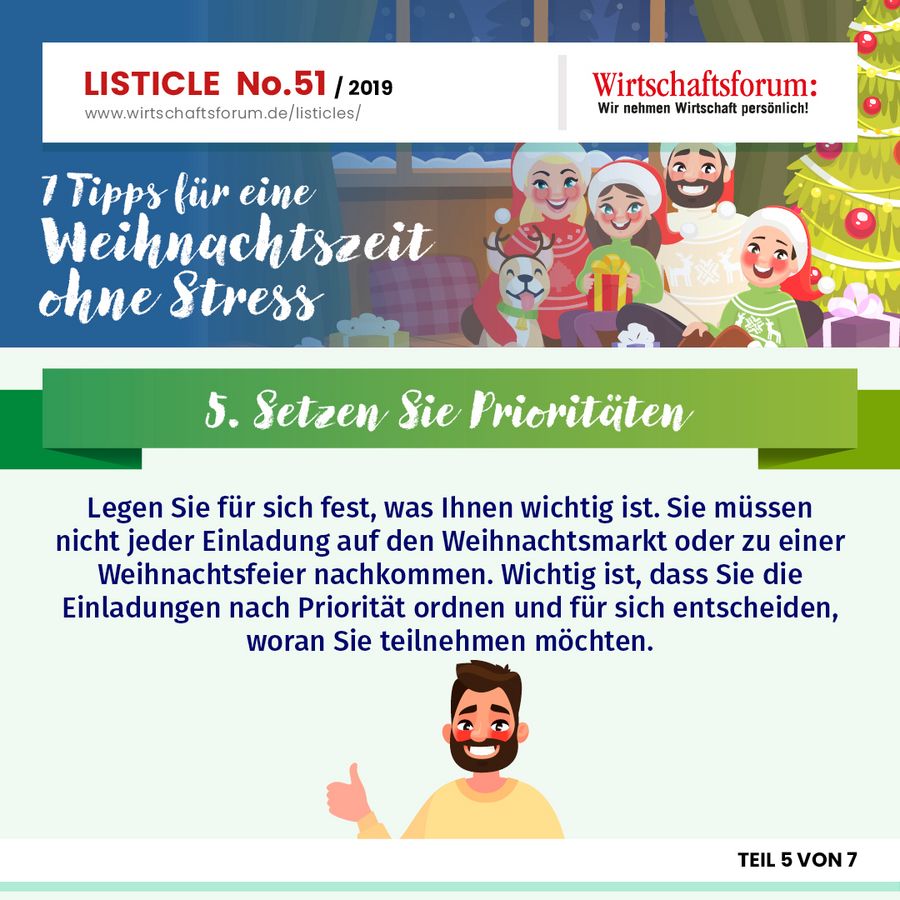 7 Tipps für eine Weihnachtszeit ohne Stress - Setzen Sie Prioritäten 
