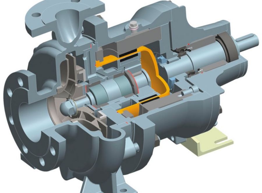 Darin stecken technisches Know-how und viel Erfahrung: Schnittzeichnung einer Pumpe Darin stecken technisches Know-how und viel Erfahrung: Schnittzeichnung einer Pumpe