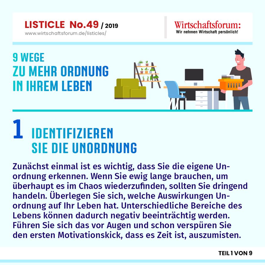 9 Wege zu mehr Ordnung in Ihrem Leben 9 Wege zu mehr Ordnung in Ihrem Leben