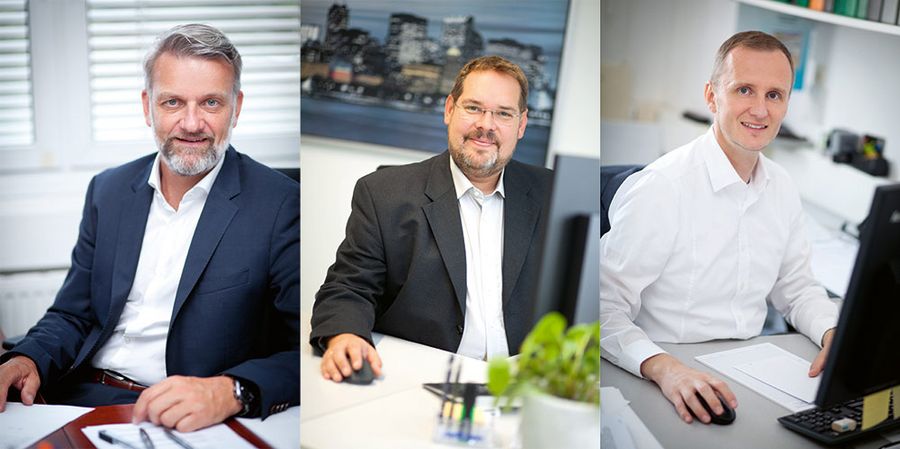 Ing. Gerald Mari, Geschäftsführer Österreich, Jürgen Lumplecker, technischer Vertriebsleiter, und Thomas Gruhn, Geschäftsführer Deutschland der AEROTEC-EUROPA Gesellschaft für lufttechnischen Systembau mbH Ing. Gerald Mari, Geschäftsführer Österreich, Jürgen Lumplecker, technischer Vertriebsleiter, und Thomas Gruhn, Geschäftsführer Deutschland der AEROTEC-EUROPA Gesellschaft für lufttechnischen Systembau mbH