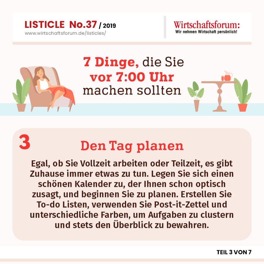 7 Dinge, die Sie vor 7:00 Uhr machen sollten - Den Tag planen 7 Dinge, die Sie vor 7:00 Uhr machen sollten - Den Tag planen