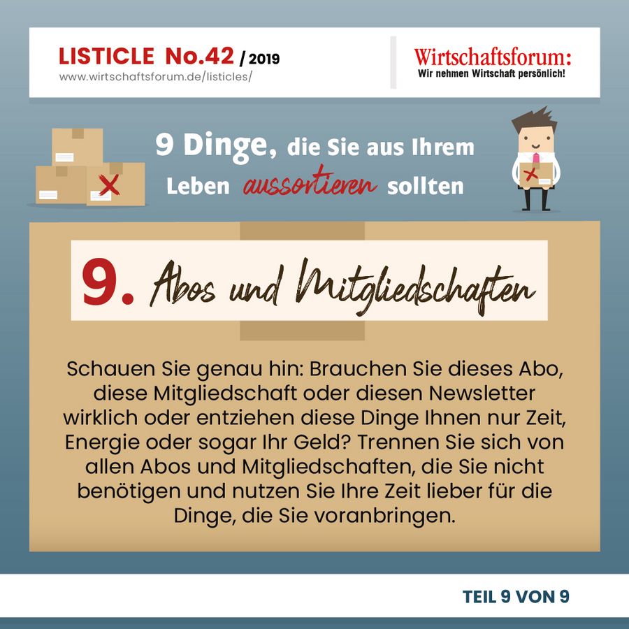 9 Dinge, die Sie aus Ihrem Leben aussortieren sollten - Abos und Mitgliedschaften 9 Dinge, die Sie aus Ihrem Leben aussortieren sollten - Abos und Mitgliedschaften