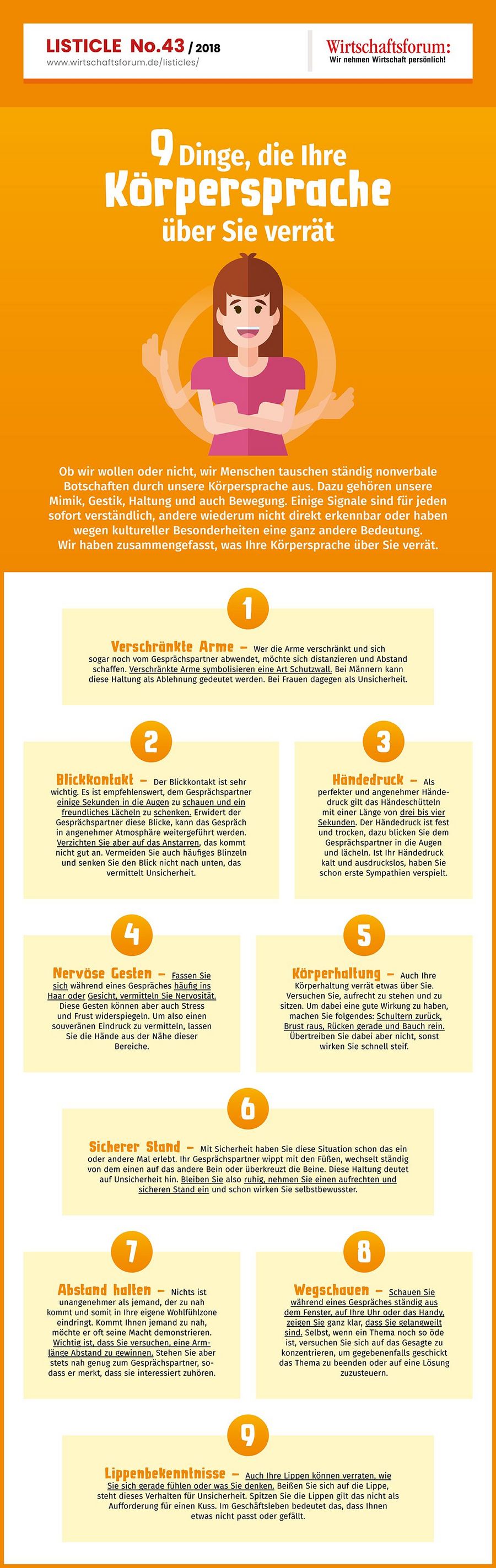 9 Dinge, die Ihre Körpersprache über Sie verrät - Wirtschaftsforum Listicle 9 Dinge, die Deine Körpersprache über Dich verrät - Wirtschaftsforum Listicle