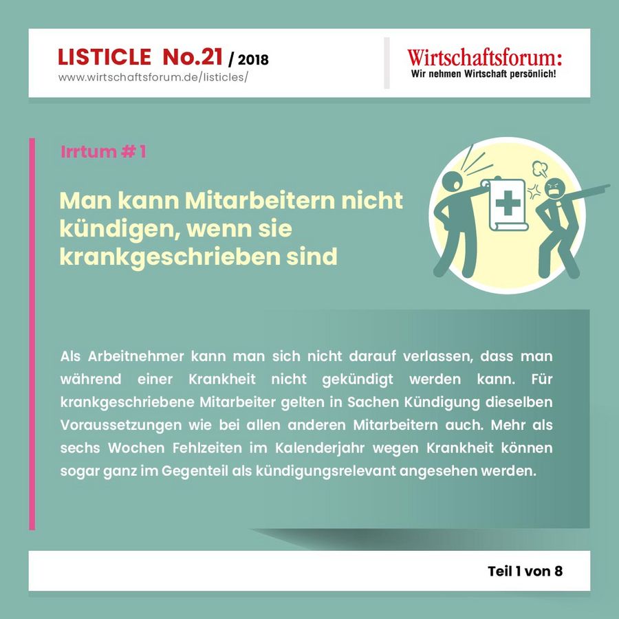 8 Irrtümer rund um die Krankschreibung - Wirtschaftsforum Listicles 8 Irrtümer rund um die Krankschreibung - Wirtschaftsforum Listicles
