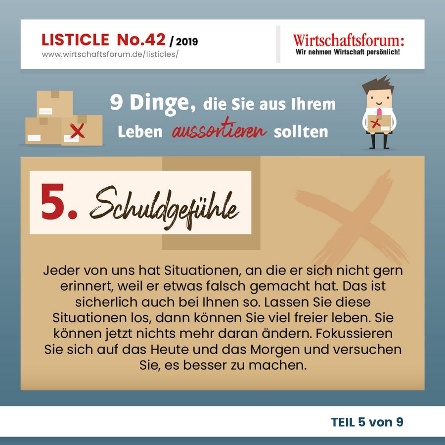 9 Dinge, die Sie aus Ihrem Leben aussortieren sollten - Schuldgefühle 9 Dinge, die Sie aus Ihrem Leben aussortieren sollten - Schuldgefühle