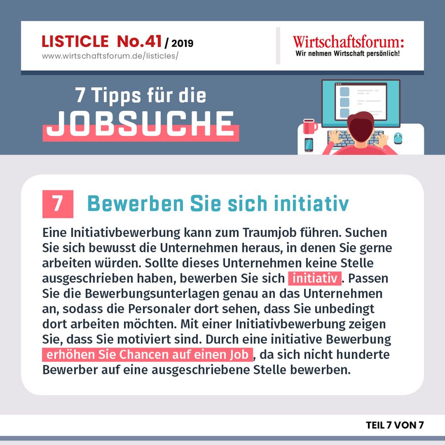 Bewerben Sie sich initiativ