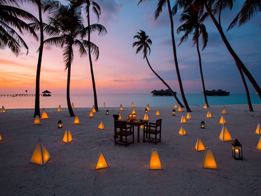 Hotel Gili Lankanfushi Strand bei Nacht