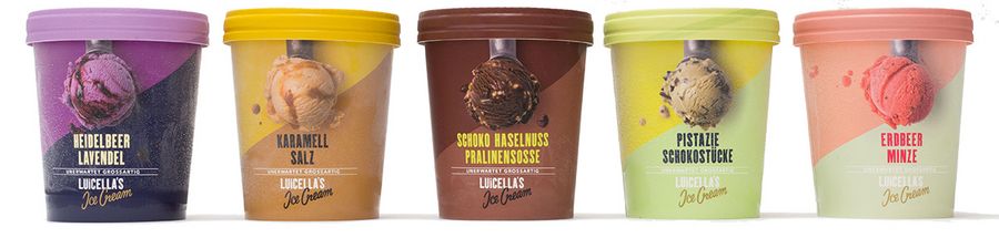 Die verschiedenen Eissorten von Luicella's Ice Cream Die verschiedenen Eissorten von Luicella's Ice Cream