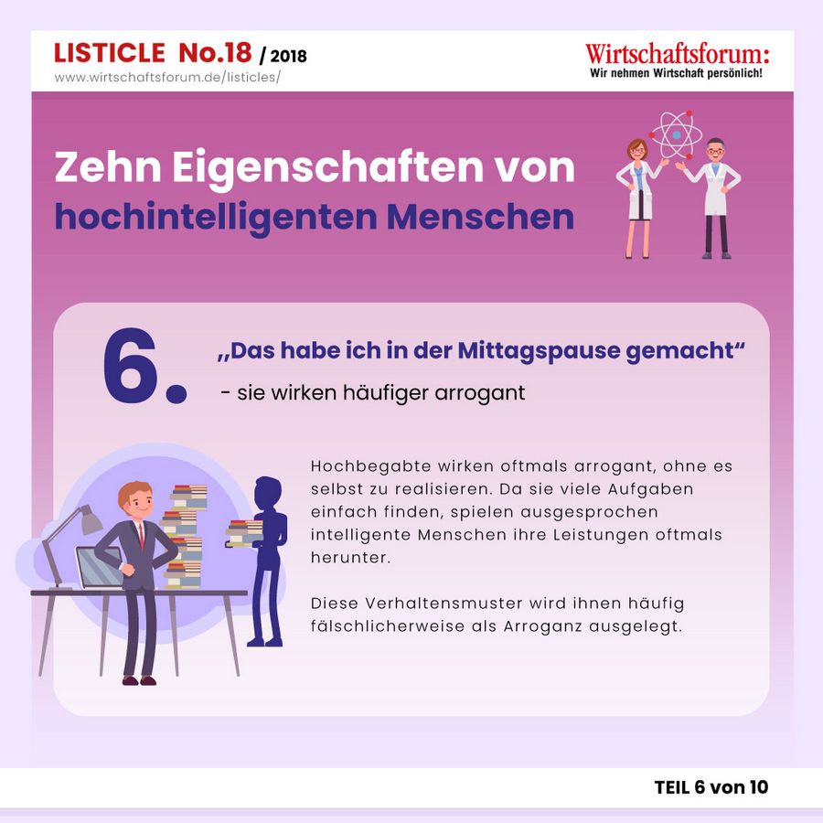 10 Eigenschaften von hochintelligenten Menschen - Das habe ich in der Mittagspause gemacht
