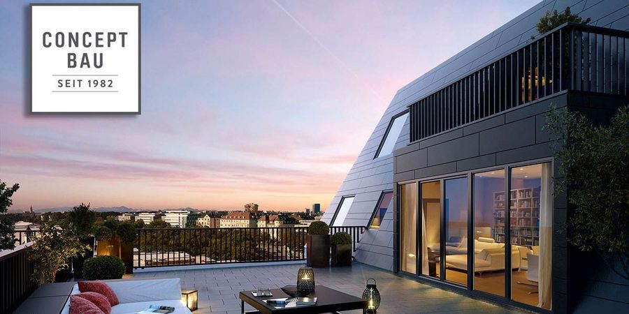 Bavaria Palais, Dachterrasse mit einmaligem Ausblick und Ambiente - CONCEPT BAU GmbH Bavaria Palais, Dachterrasse mit einmaligem Ausblick und Ambiente - CONCEPT BAU GmbH