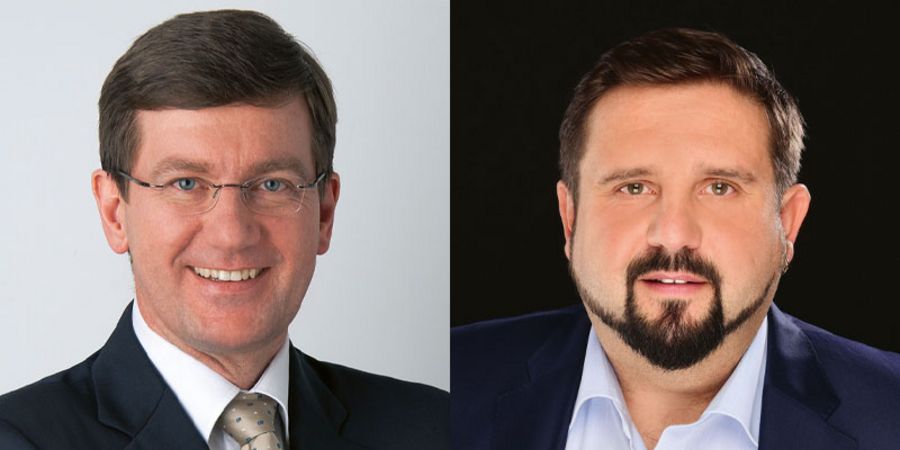 Dr. Wolfgang Trier, Vorstandsvorsitzender und René Schneider, Geschäftsführer Automotive der Softing AG Dr. Wolfgang Trier, Vorstandsvorsitzender und René Schneider, Geschäftsführer Automotive der Softing AG