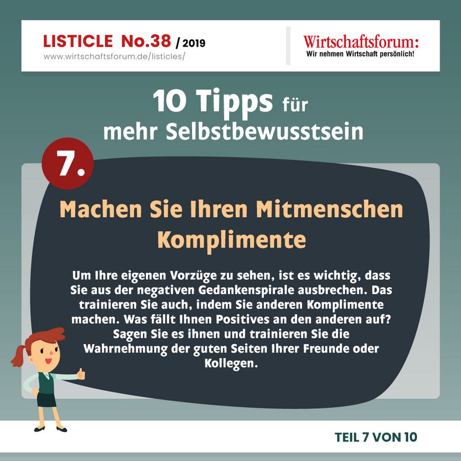 10 Tipps für mehr Selbstbewusstsein - Machen Sie Ihren Mitmenschen Komplimente 