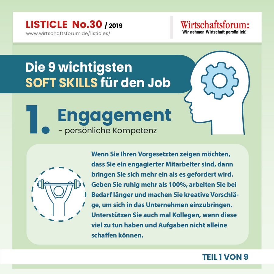 Die 9 wichtigsten Soft Skills für den Job - Engagement Die 9 wichtigsten Soft Skills für den Job - Engagement