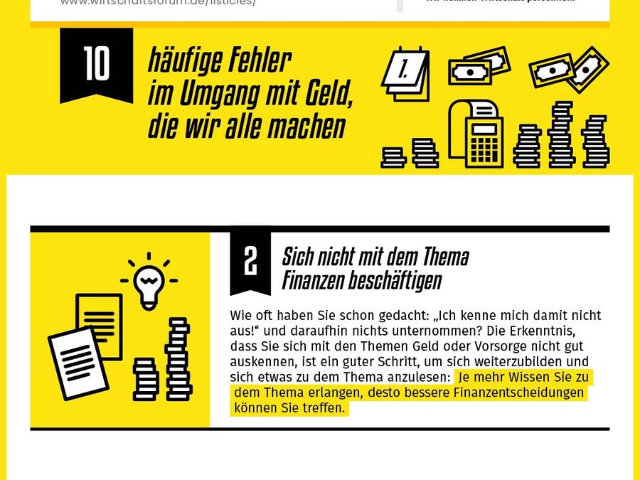 Sich nicht mit dem Thema Finanzen beschäftigen