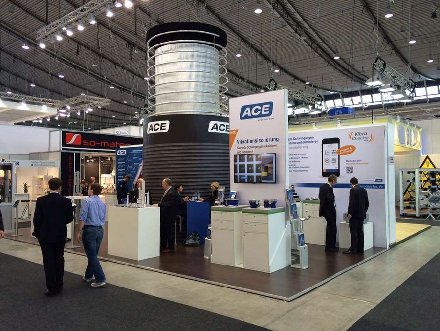 Der Messestand der ACE Stoßdämpfer GmbH auf der MOTEK 2015 Der Messestand der ACE Stoßdämpfer GmbH auf der MOTEK 2015