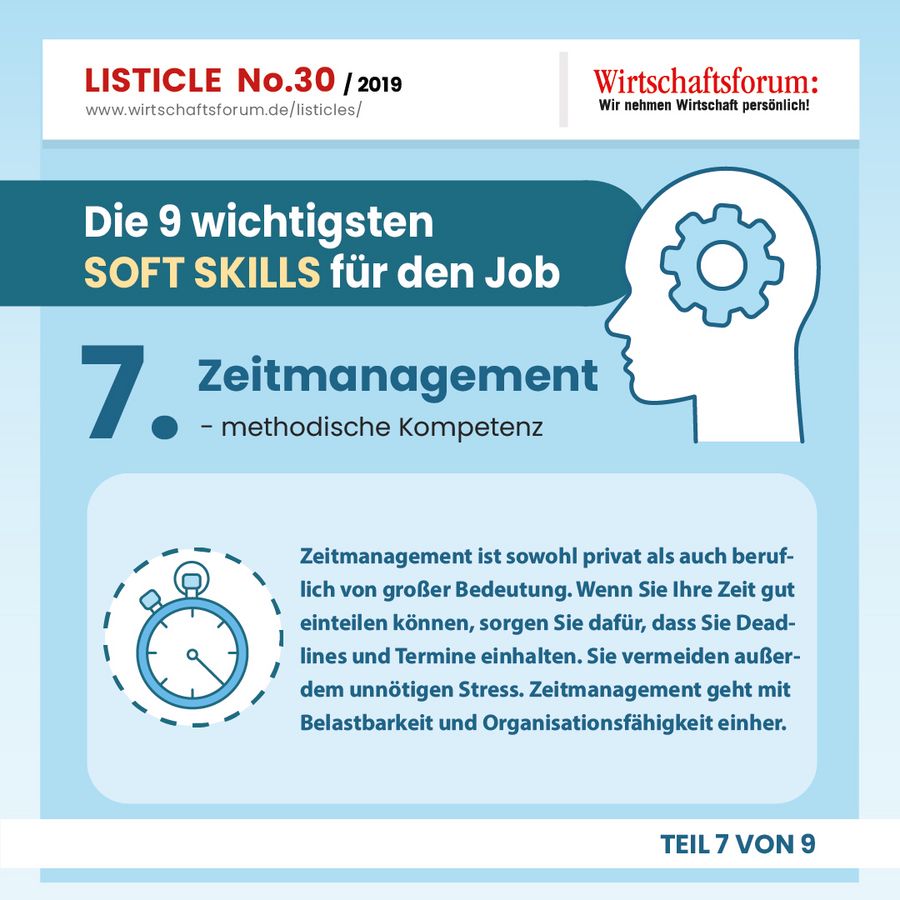 Die 9 wichtigsten Soft Skills für den Job - Zeitmanagement 