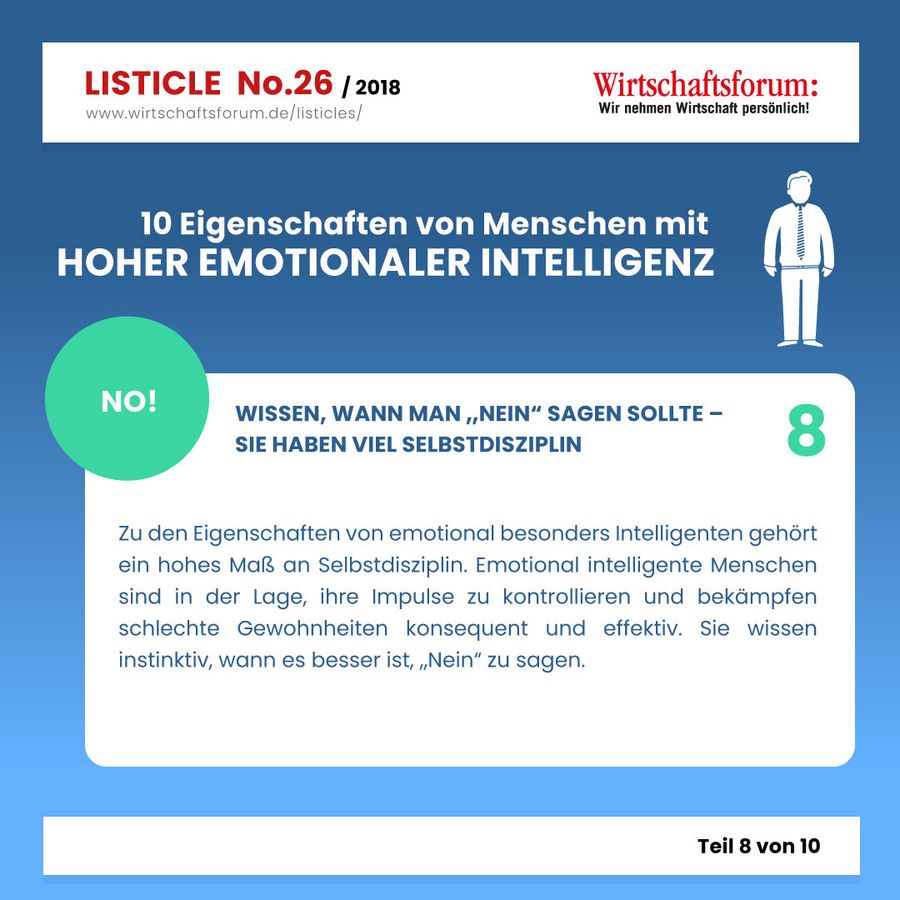 10 Eigenschaften von Menschen mit hoher emotionaler Intelligenz - Wirtschaftsforum Listicle 10 Eigenschaften von Menschen mit hoher emotionaler Intelligenz - Wirtschaftsforum Listicle