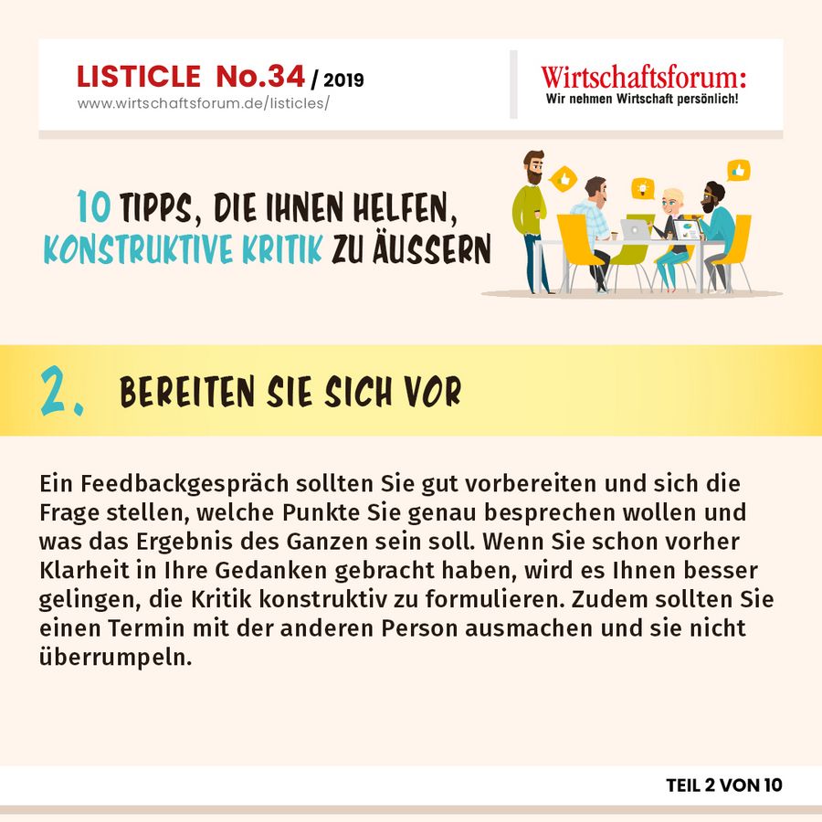 10 Tipps, die Ihnen helfen, konstruktive Kritik zu äußern - Bereiten Sie sich vor 10 Tipps, die Ihnen helfen, konstruktive Kritik zu äußern - Bereiten Sie sich vor