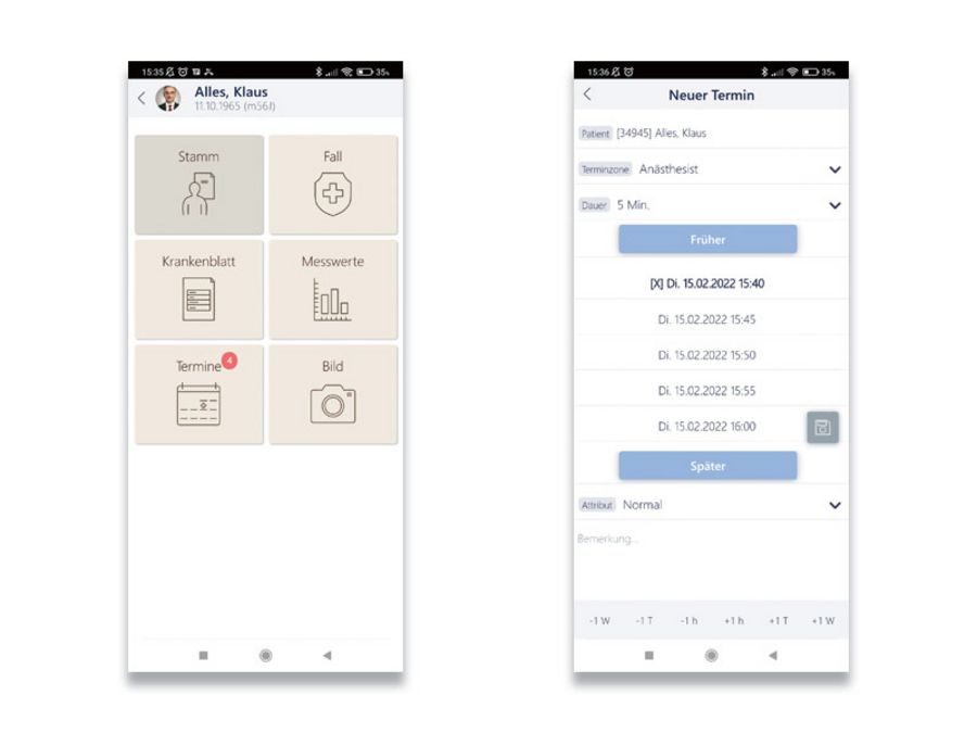 INDAMED Arzt-App Patientenkarte INDAMED Arzt-App Patientenkarte