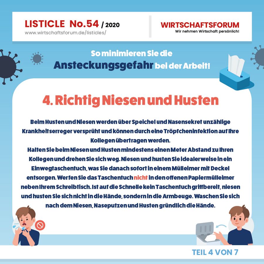 So minimieren Sie die Ansteckungsgefahr bei der Arbeit! 
