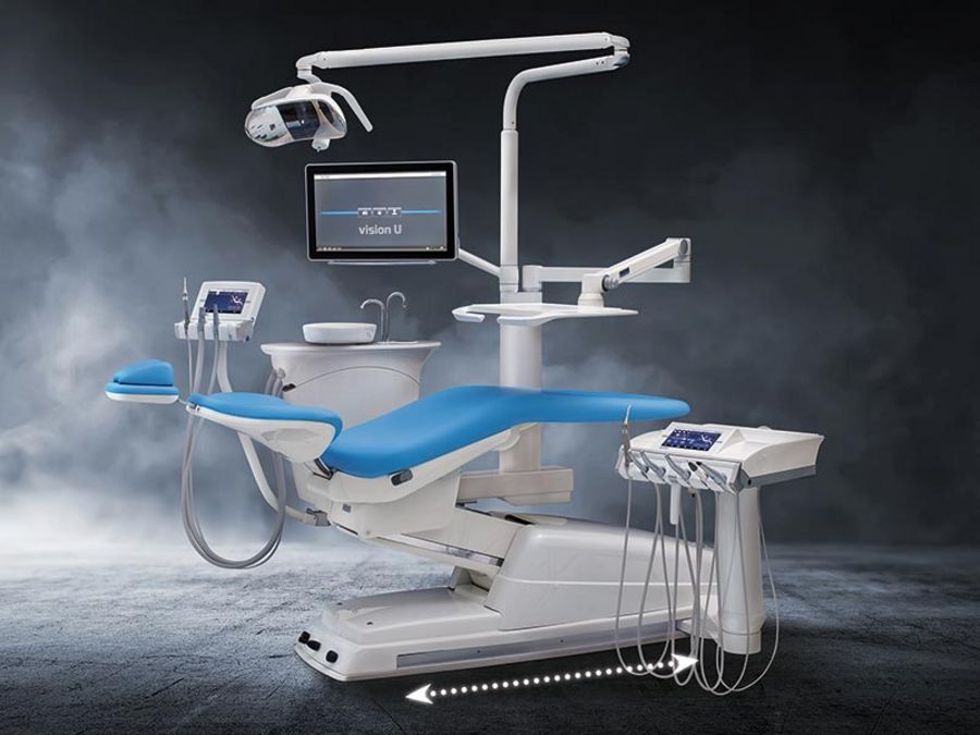 E-matic by U 6000 ist eine Premium-Behandlungseinheit mit pneumatischer Parallelverschiebung des Zahnarztgerätes E-matic by U 6000 ist eine Premium-Behandlungseinheit mit pneumatischer Parallelverschiebung des Zahnarztgerätes