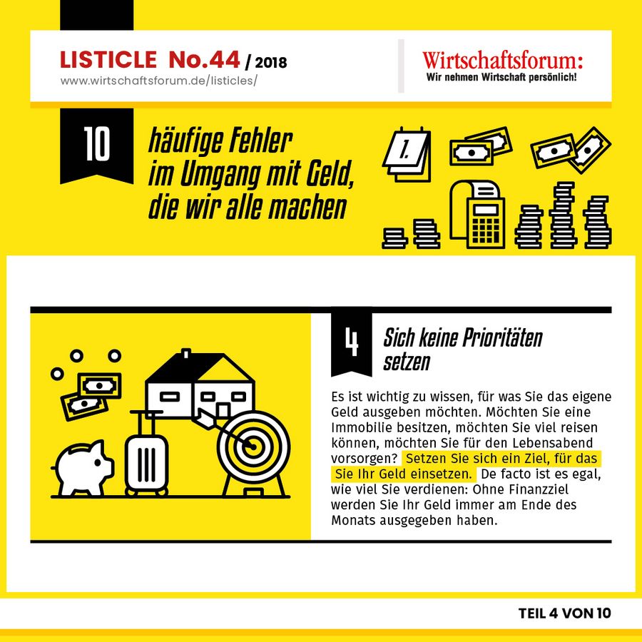 10 häufige Fehler im Umgang im Geld, die wir alle machen - Sich keine Prioritäten setzen 10 häufige Fehler im Umgang im Geld, die wir alle machen - Sich keine Prioritäten setzen