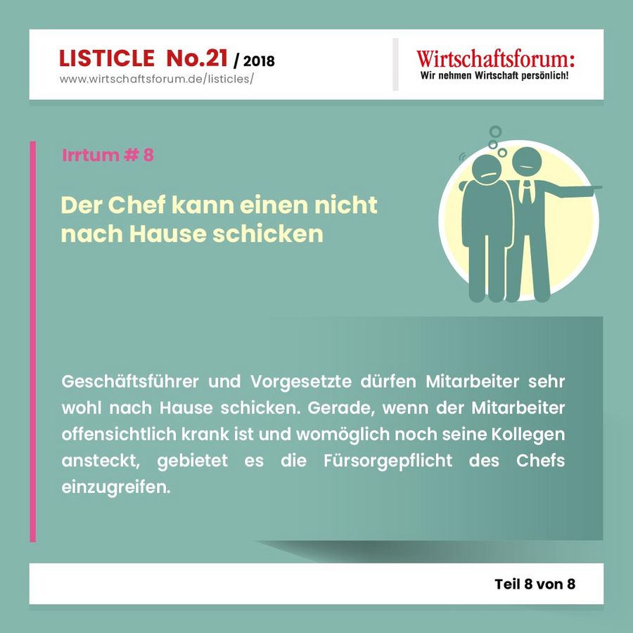 8 Irrtümer rund um die Krankschreibung - Wirtschaftsforum Listicles