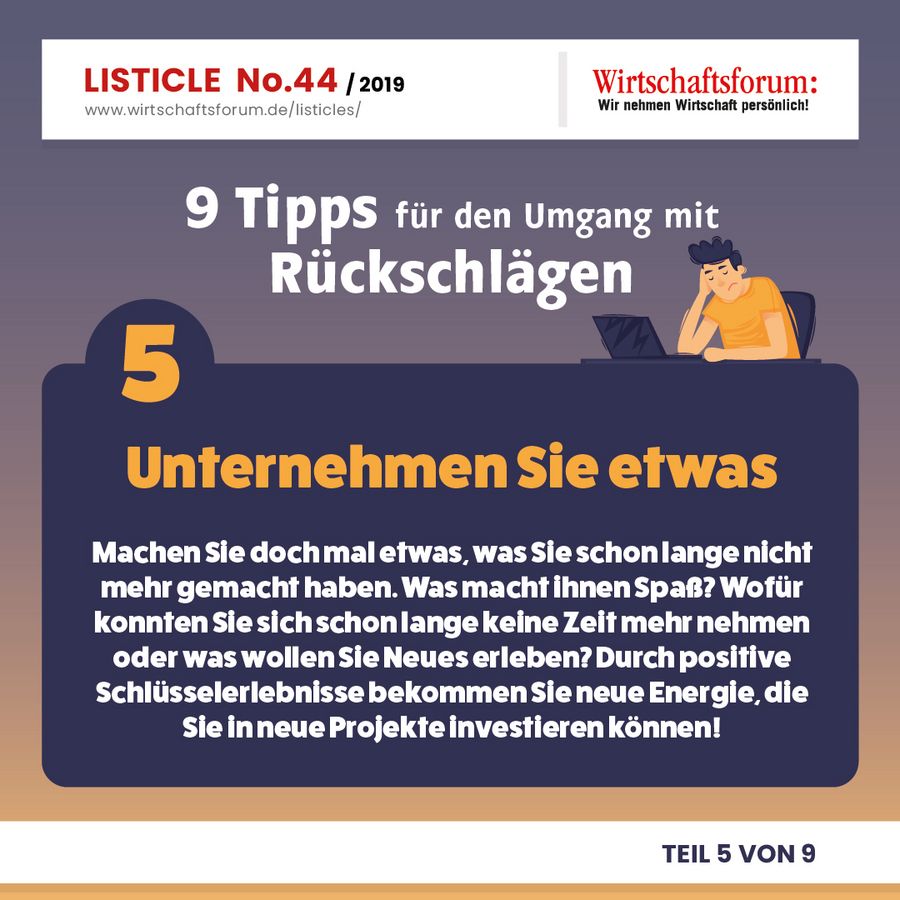 9 Tipps für den Umgang mit Rückschlägen - Unternehmen Sie etwas 9 Tipps für den Umgang mit Rückschlägen - Unternehmen Sie etwas