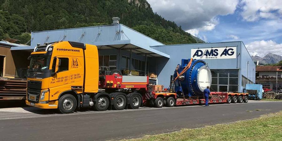 Adams Schweiz AG Transport von Kugelschiebern Adams Schweiz AG Transport von Kugelschiebern