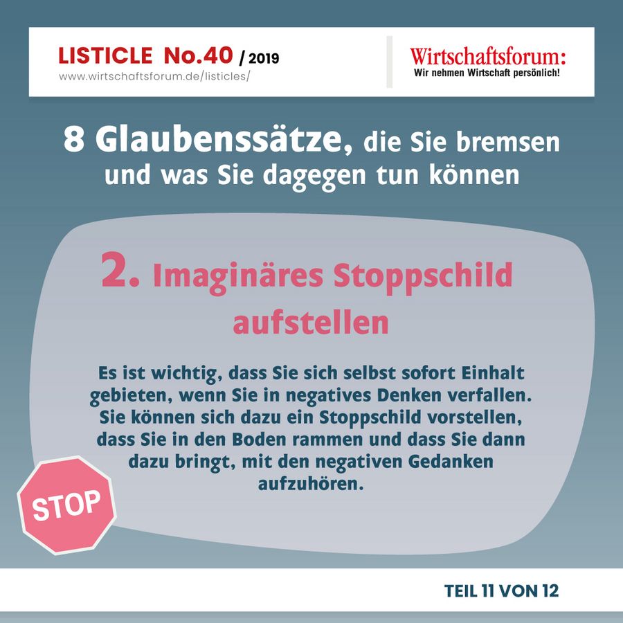 8 Glaubenssätze, die Sie bremsen und was Sie dagegen tun können - Imaginäres Stoppschild aufstellen 8 Glaubenssätze, die Sie bremsen und was Sie dagegen tun können - Imaginäres Stoppschild aufstellen