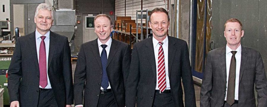 Christoph Kückels (Vorstandsvorsitzender), Klaus Wegmann (Betriebsleiter), Carsten Lurz (Leiter Vertreib und Service) und Christian Wagner (Vorstand)
