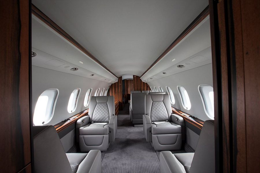 Innenansicht der Kabine einer Bombardier Global 6000 Innenansicht der Kabine einer Bombardier Global 6000