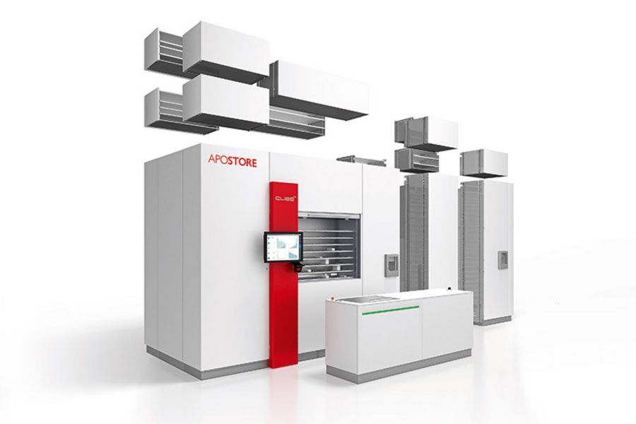 KNAPP Smart Solutions Modularer Cube+Kommissionierautomat KNAPP Smart Solutions Modularer Cube+Kommissionierautomat