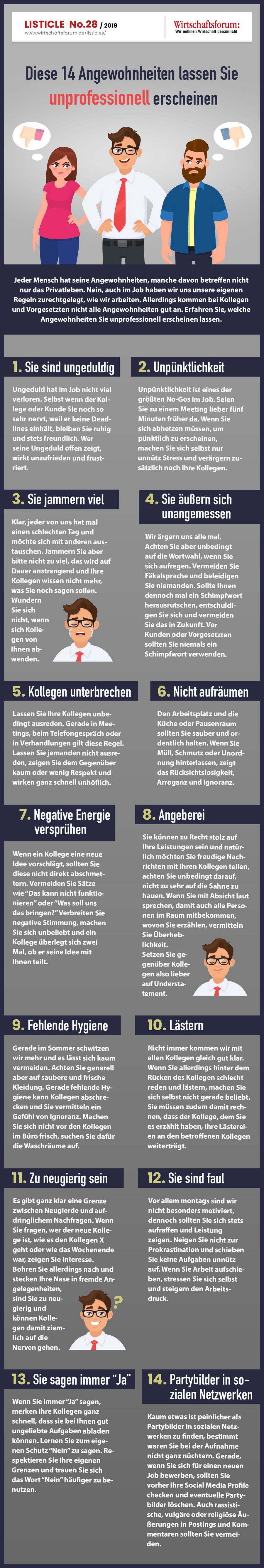 Diese 14 Angewohnheiten lassen Sie unprofessionell erscheinen Diese 14 Angewohnheiten lassen Sie unprofessionell erscheinen