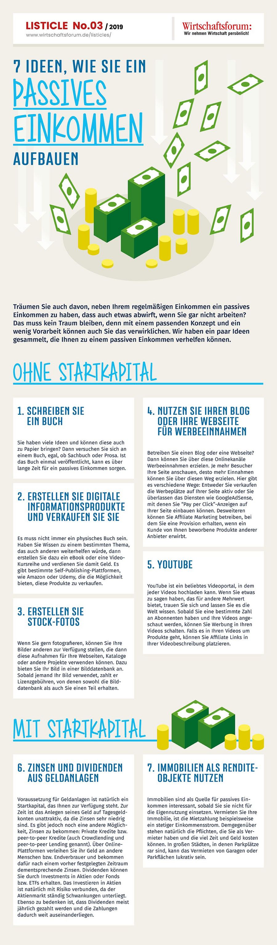 7 Ideen, wie Sie ein passives Einkommen aufbauen - Wirtschaftsforum Listicles 7 Ideen, wie Sie ein passives Einkommen aufbauen - Wirtschaftsforum Listicles