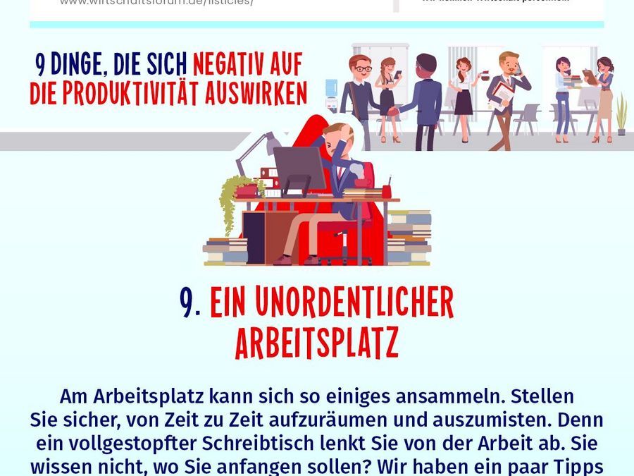 Ein unordentlicher Arbeitsplatz
