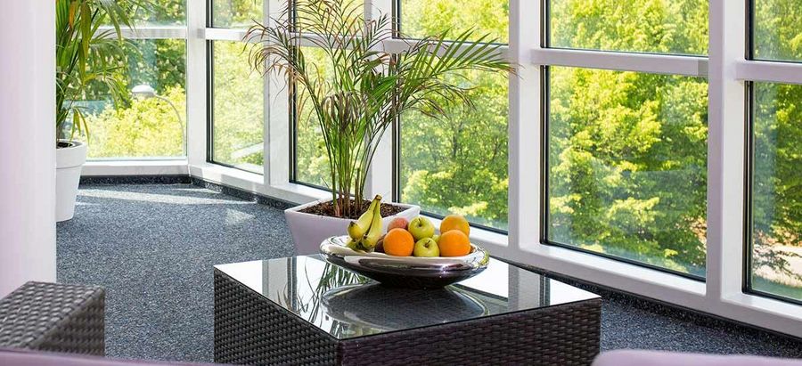 Ausblick aus dem Foyer in der Privatklinik Ausblick aus dem Foyer in der Privatklinik