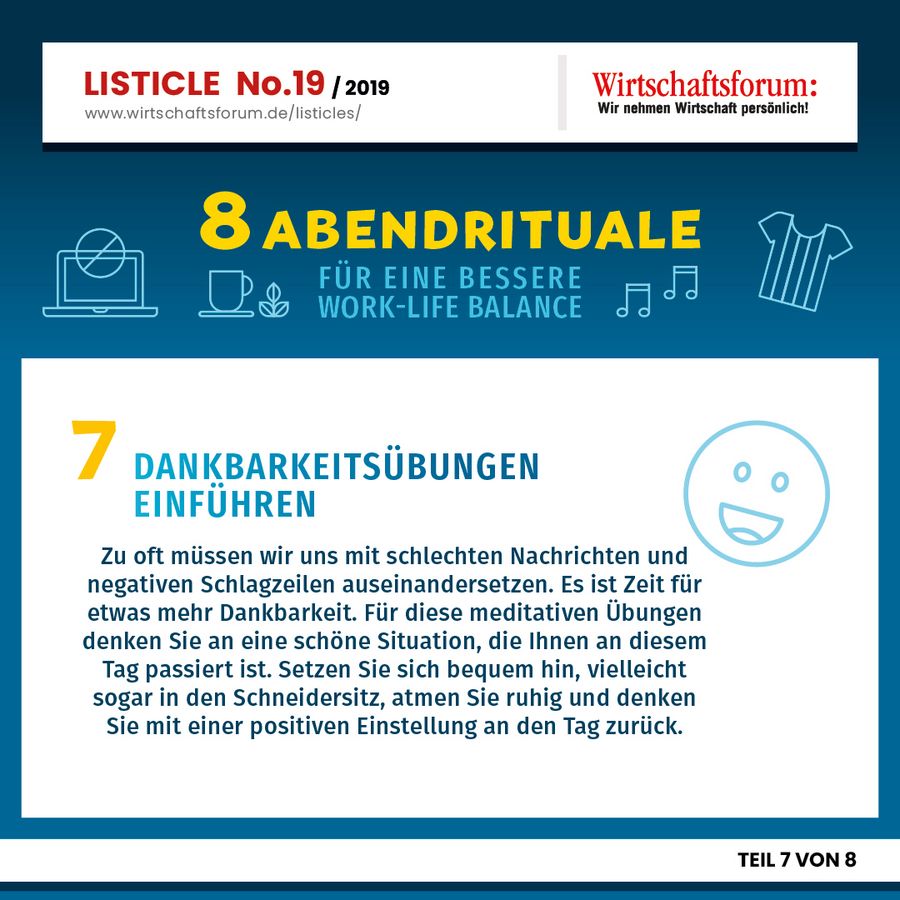 8 Abendrituale für eine bessere Work-Life Balance - Dankbarkeitsübungen einführen 