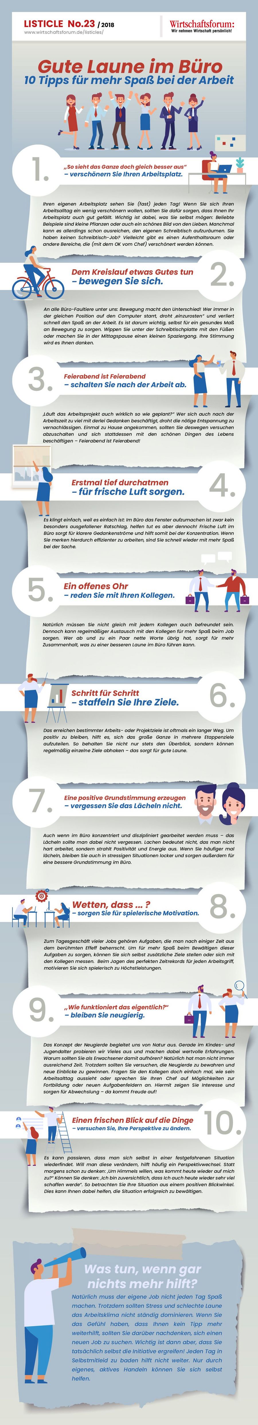 10 Tipps für mehr Spaß bei der Arbeit - Wirtschaftsforum Listicle 10 Tipps für mehr Spaß bei der Arbeit - Wirtschaftsforum Listicle