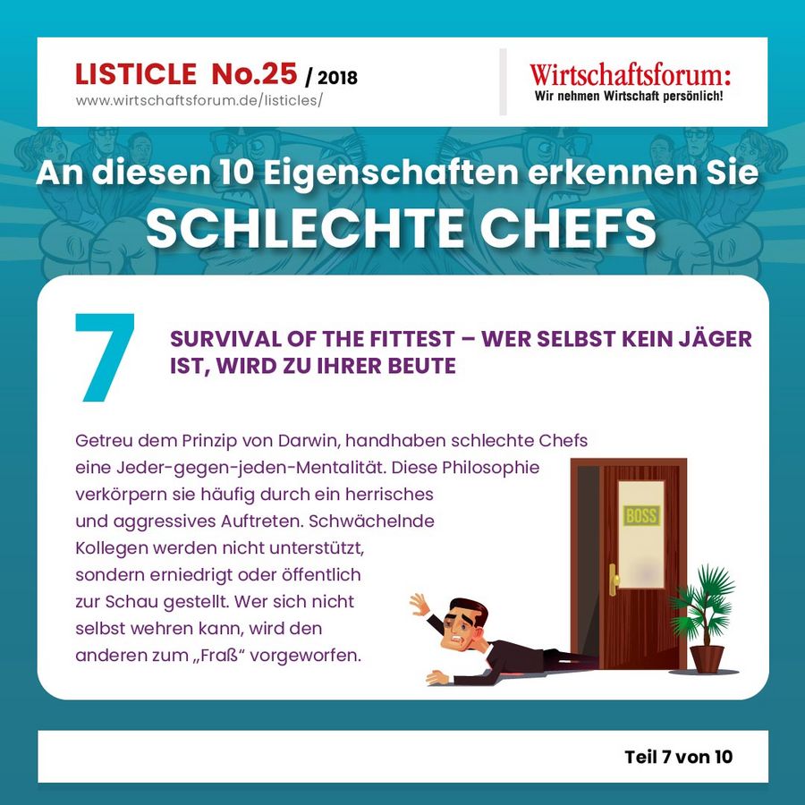 An diesen 10 Eigenschaften erkennen Sie schlechte Chefs - Wirtschaftsforum Listicle An diesen 10 Eigenschaften erkennen Sie schlechte Chefs - Wirtschaftsforum Listicle