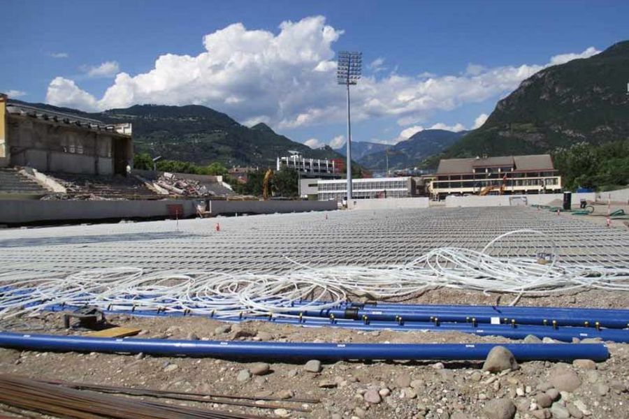 Mader Rasenheizung im Drusus-Stadion Mader Rasenheizung im Drusus-Stadion