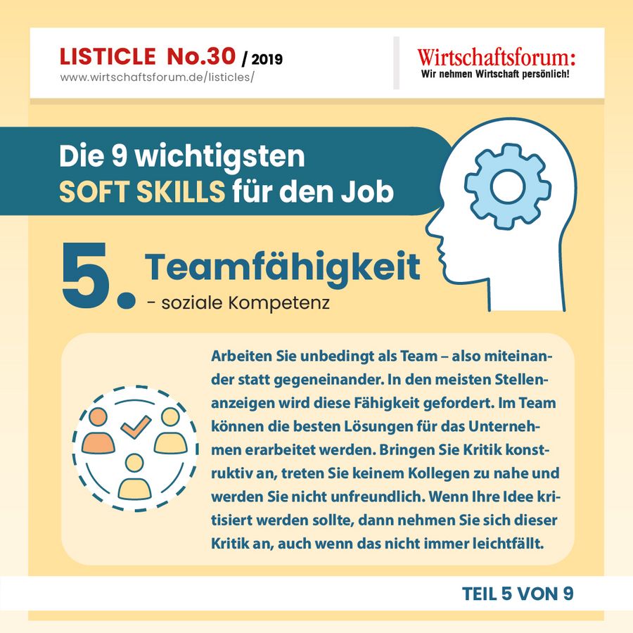 Die 9 wichtigsten Soft Skills für den Job - Teamfähigkeit 