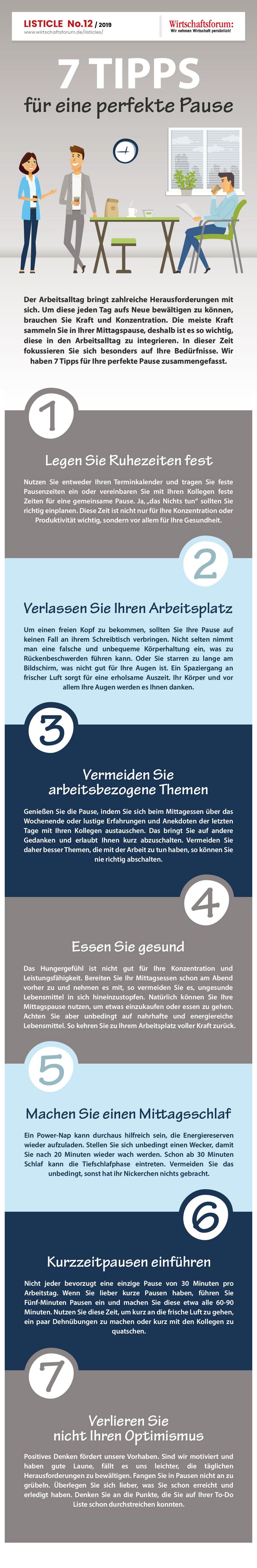 7 Tipps für eine perfekte Pause - Wirtschaftsforum Listicle 7 Tipps für eine perfekte Pause - Wirtschaftsforum Listicle