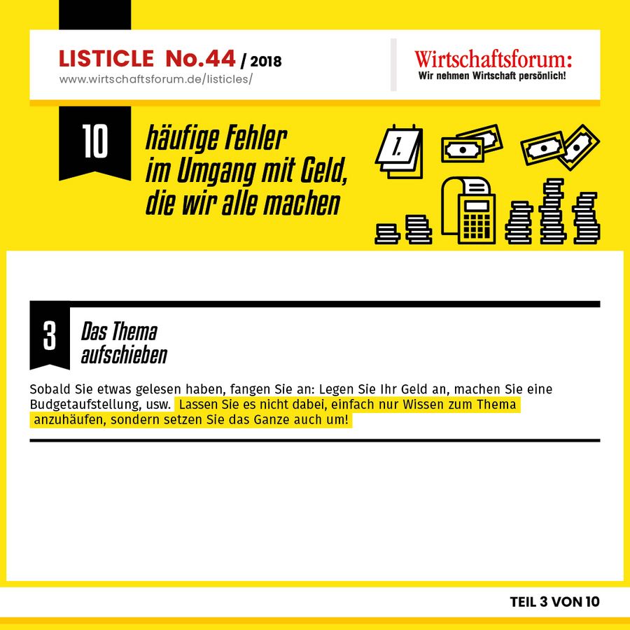 10 häufige Fehler im Umgang im Geld, die wir alle machen - Das Thema aufschieben 10 häufige Fehler im Umgang im Geld, die wir alle machen - Das Thema aufschieben