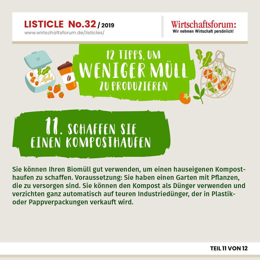 12 Tipps, um weniger Müll zu produzieren - Schaffen Sie einen Komposthaufen 