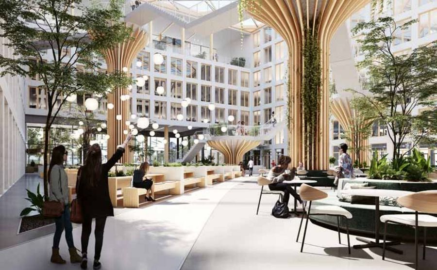 Opitz Holzbau: Atrium eines Energieunternehmens am Berliner Südkreuz Opitz Holzbau: Atrium eines Energieunternehmens am Berliner Südkreuz