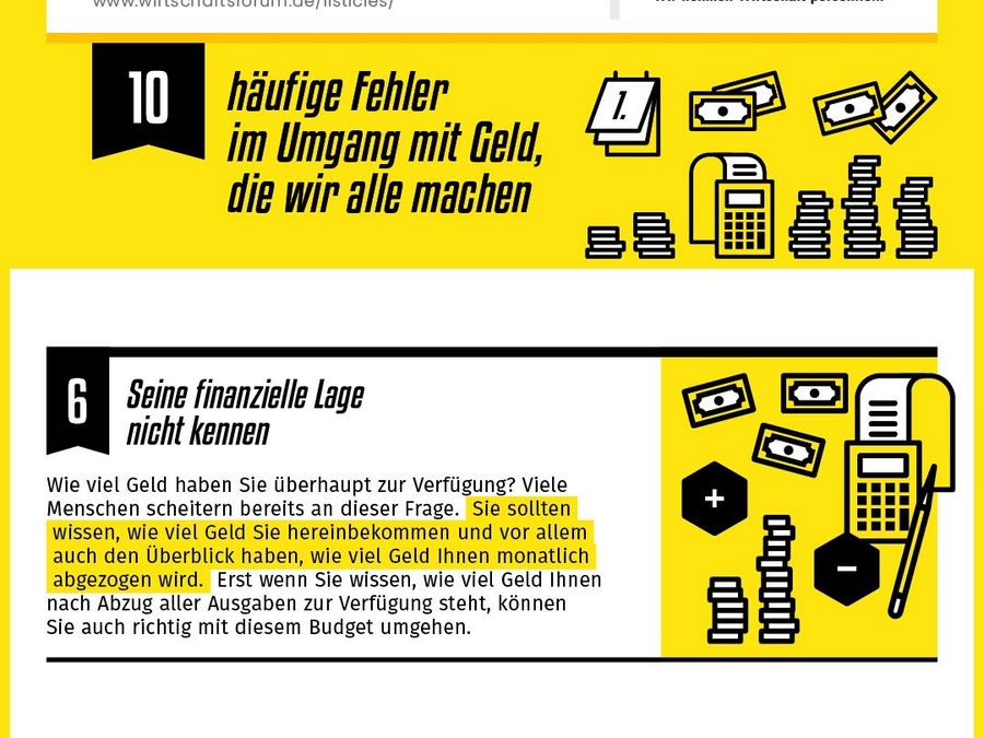 Seine finanzielle Lage nicht kennen