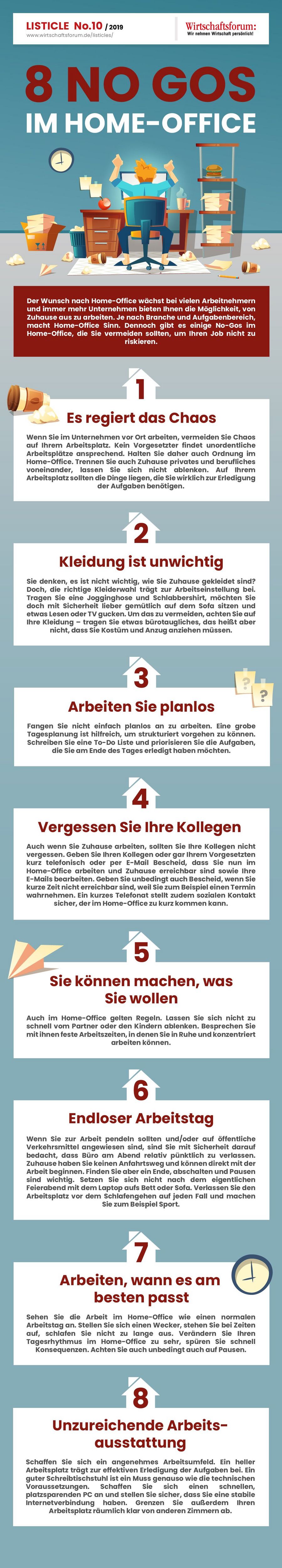 8 No-Gos im Home-Office - Wirtschaftsforum Listicle 8 No-Gos im Home-Office - Wirtschaftsforum Listicle