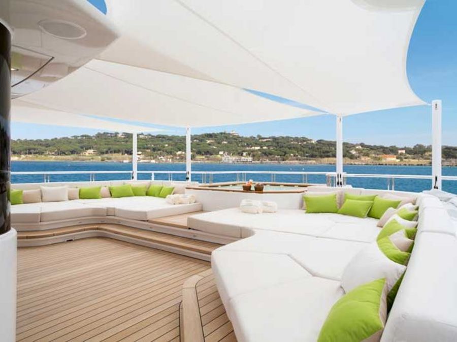 Reckmann Yacht Equipment Verschattung an Deck einer Motoryacht Reckmann Yacht Equipment Verschattung an Deck einer Motoryacht